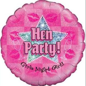 PINK HOLOGRAPHIC HEN PARTY FOIL BALLOON