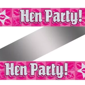 PINK HOLOGRAPHIC FOIL HEN PARTY BANNER