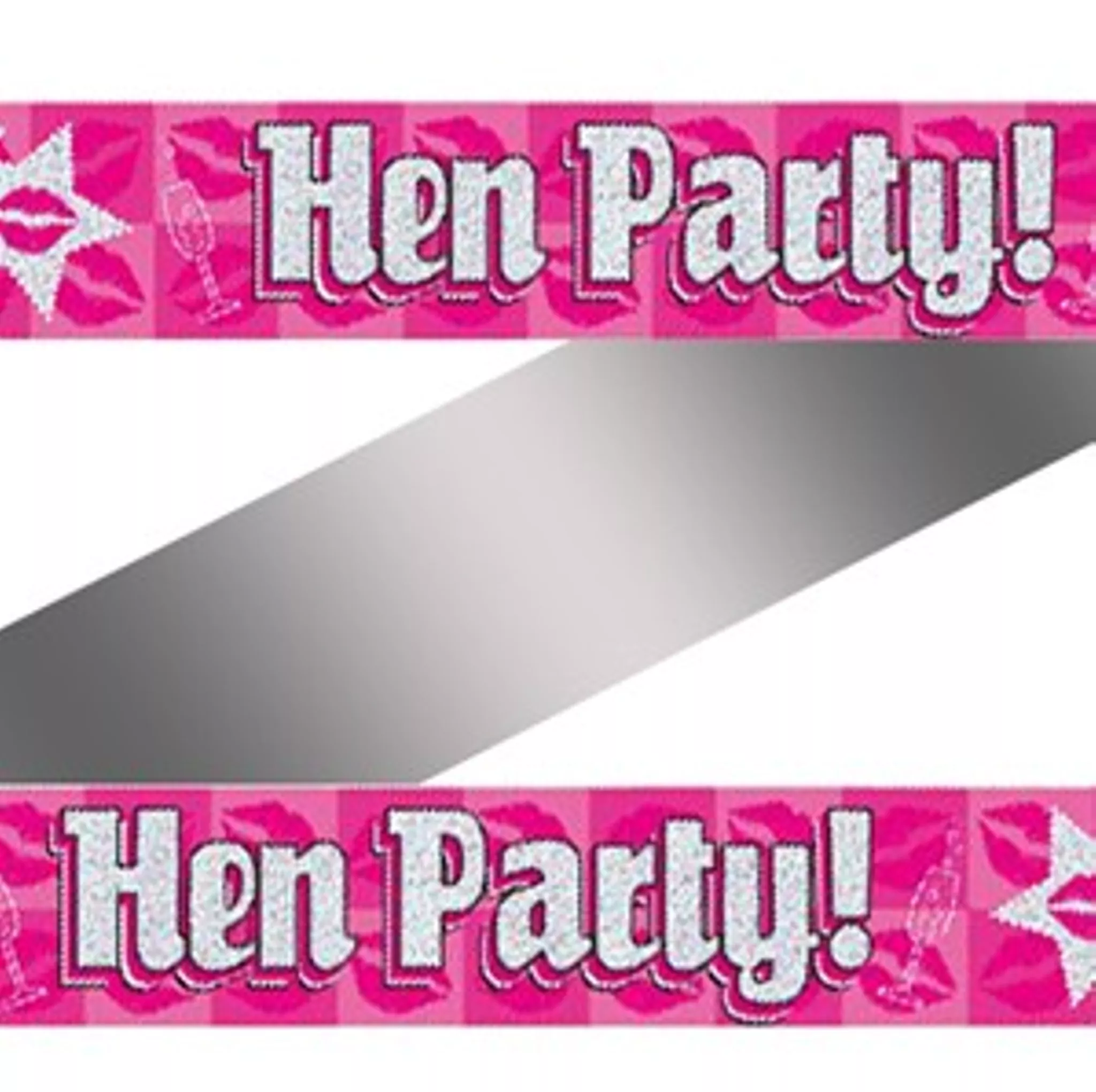PINK HOLOGRAPHIC FOIL HEN PARTY BANNER