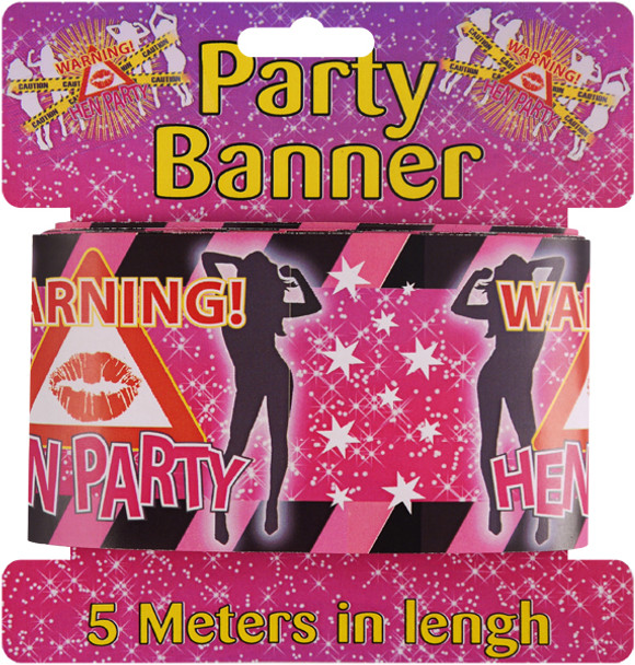 WARNING HEN PARTY BANNER