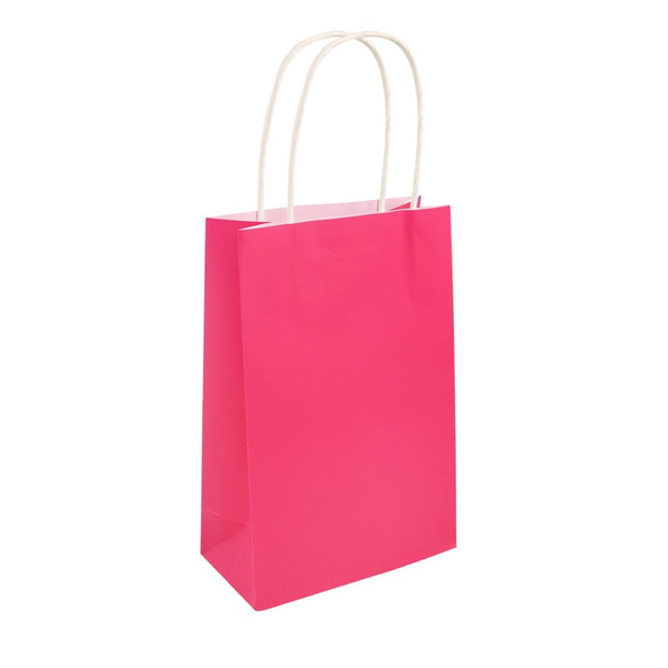 HOT PINK PAPER BAG WITH HANDLES