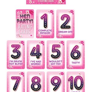 HEN PARTY RATING CARDS