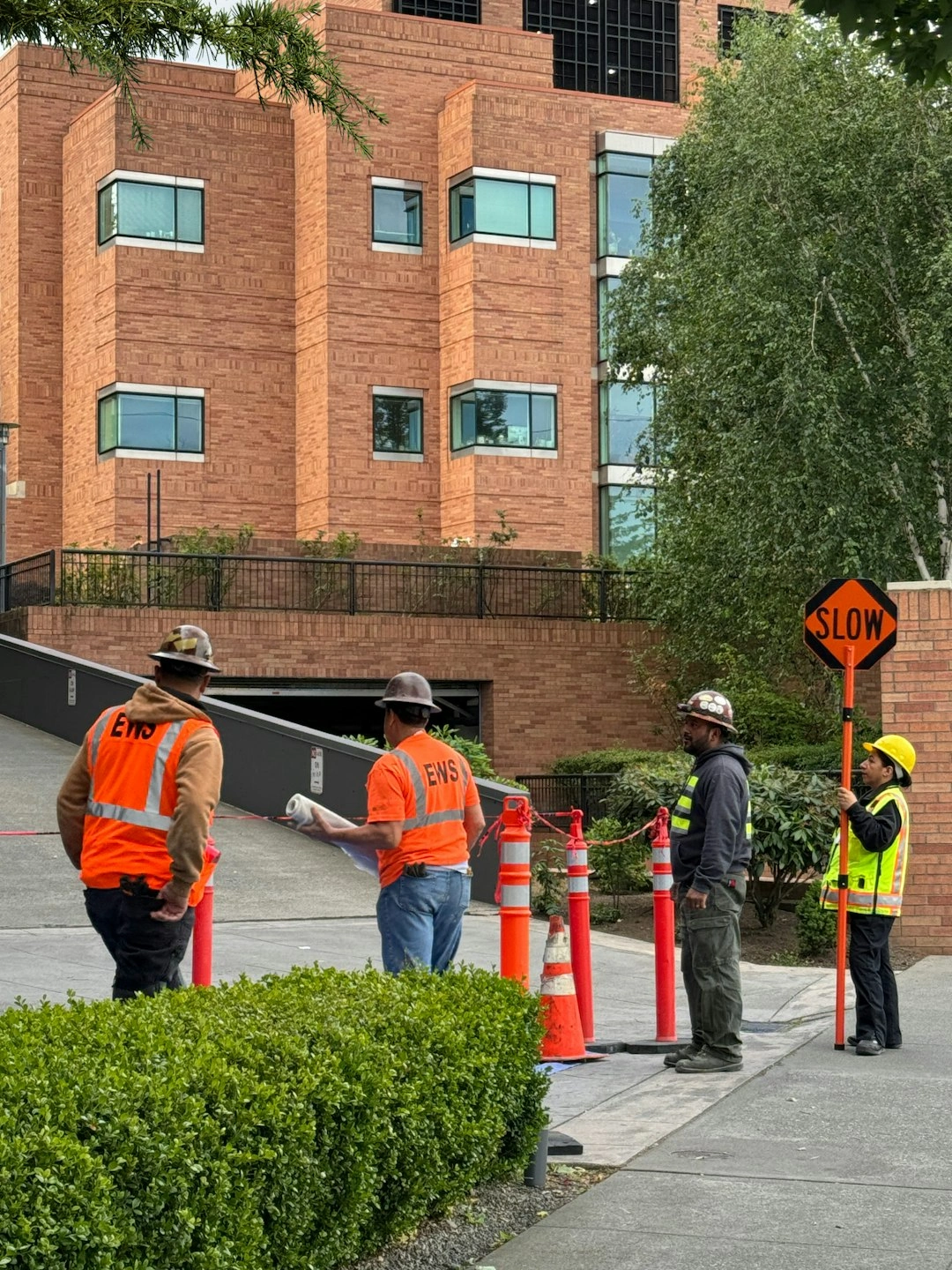Construction workers team